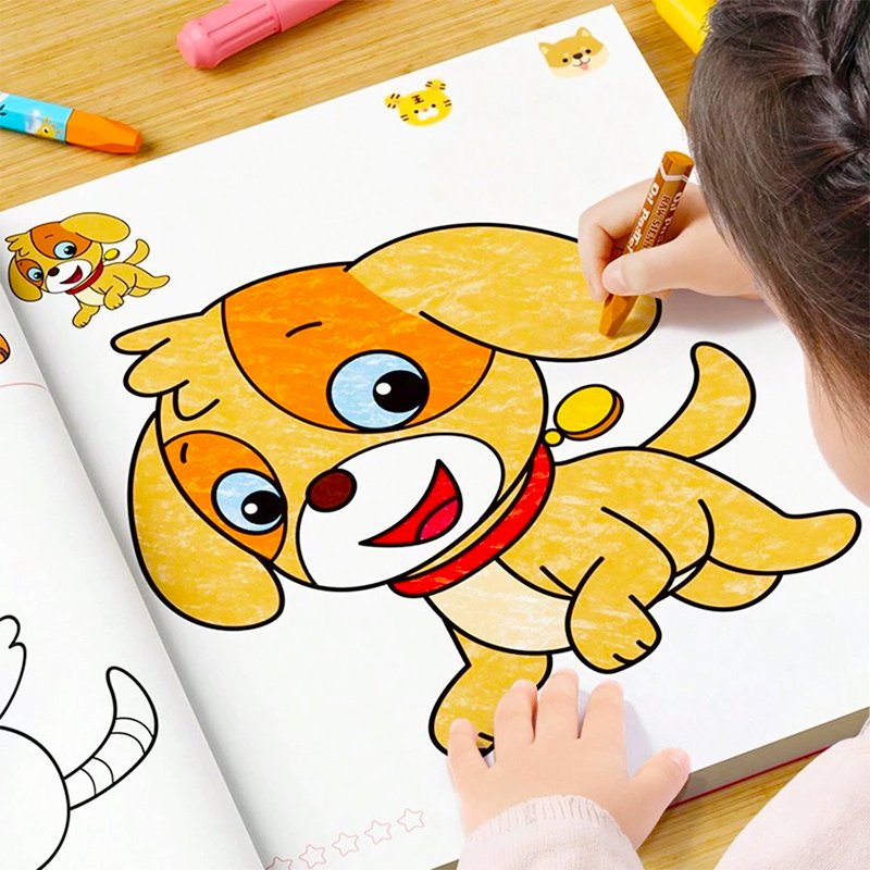 custom cartoon a4 large printing princess coloring book for children with cartoon stickers