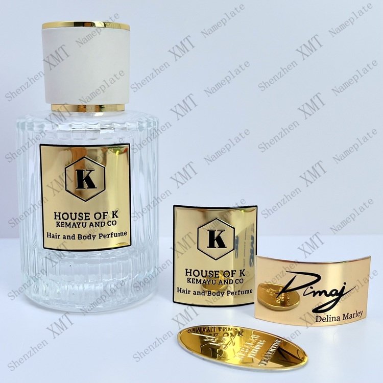 Custom logo sticker Waterproof Private luxury perfume glass bottle packaging labels for spray bottles