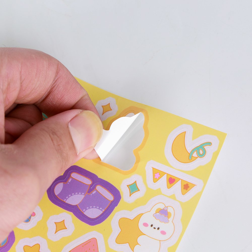 Custom Fancy Cartoon Decorative Self Adhesive Paper Stickers Sheets rabbit Cut Kids Sticker