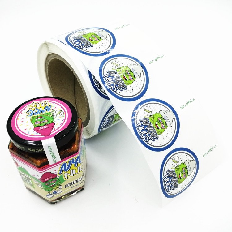 Custom Printing Waterproof Candle Food Beverage Bottle Cap Seal Sticker Juice Glass Jar Label with Perforation
