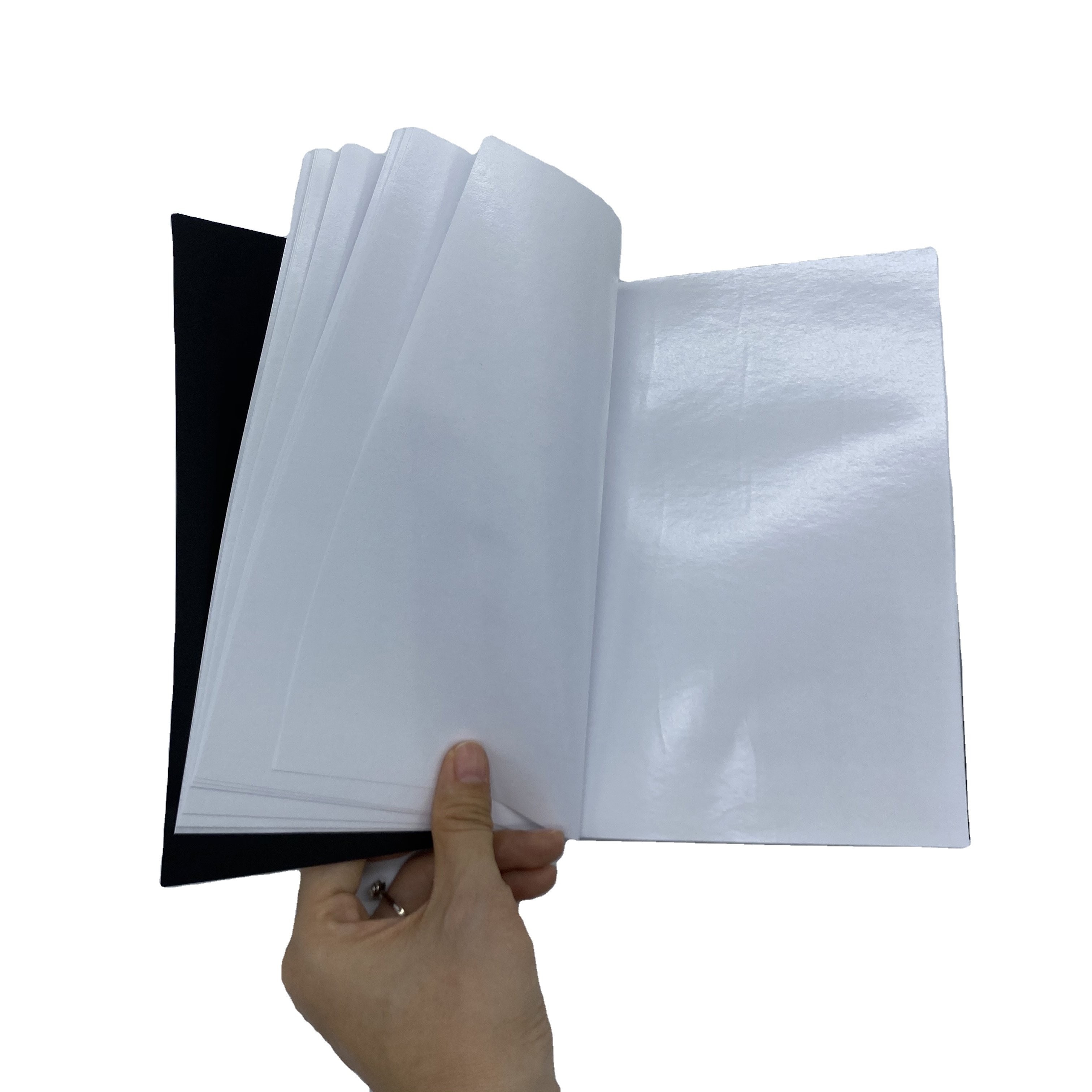 custom made A5 size silicone release paper saddle stitched blank sticker collecting album sticker with black cover