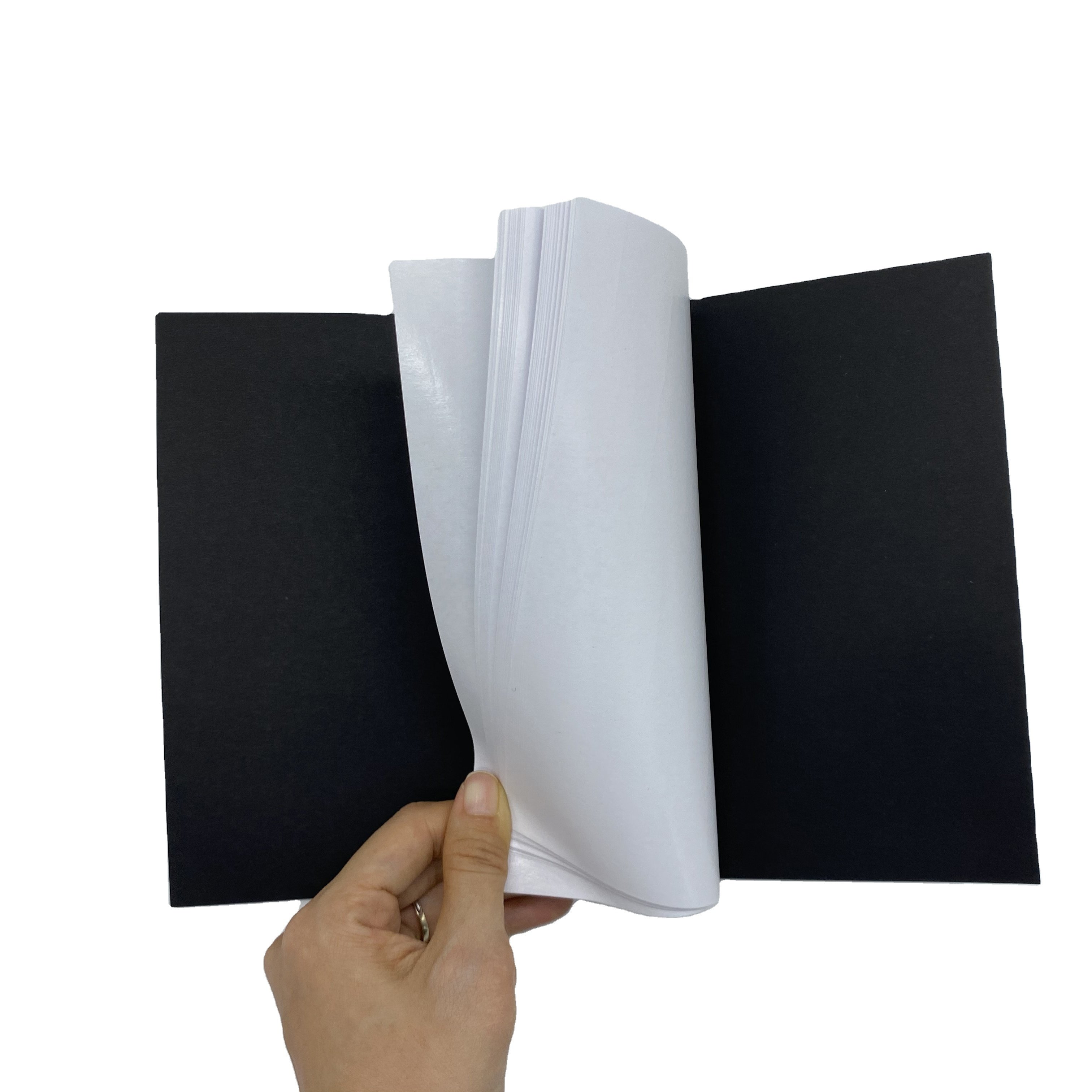 custom made A5 size silicone release paper saddle stitched blank sticker collecting album sticker with black cover