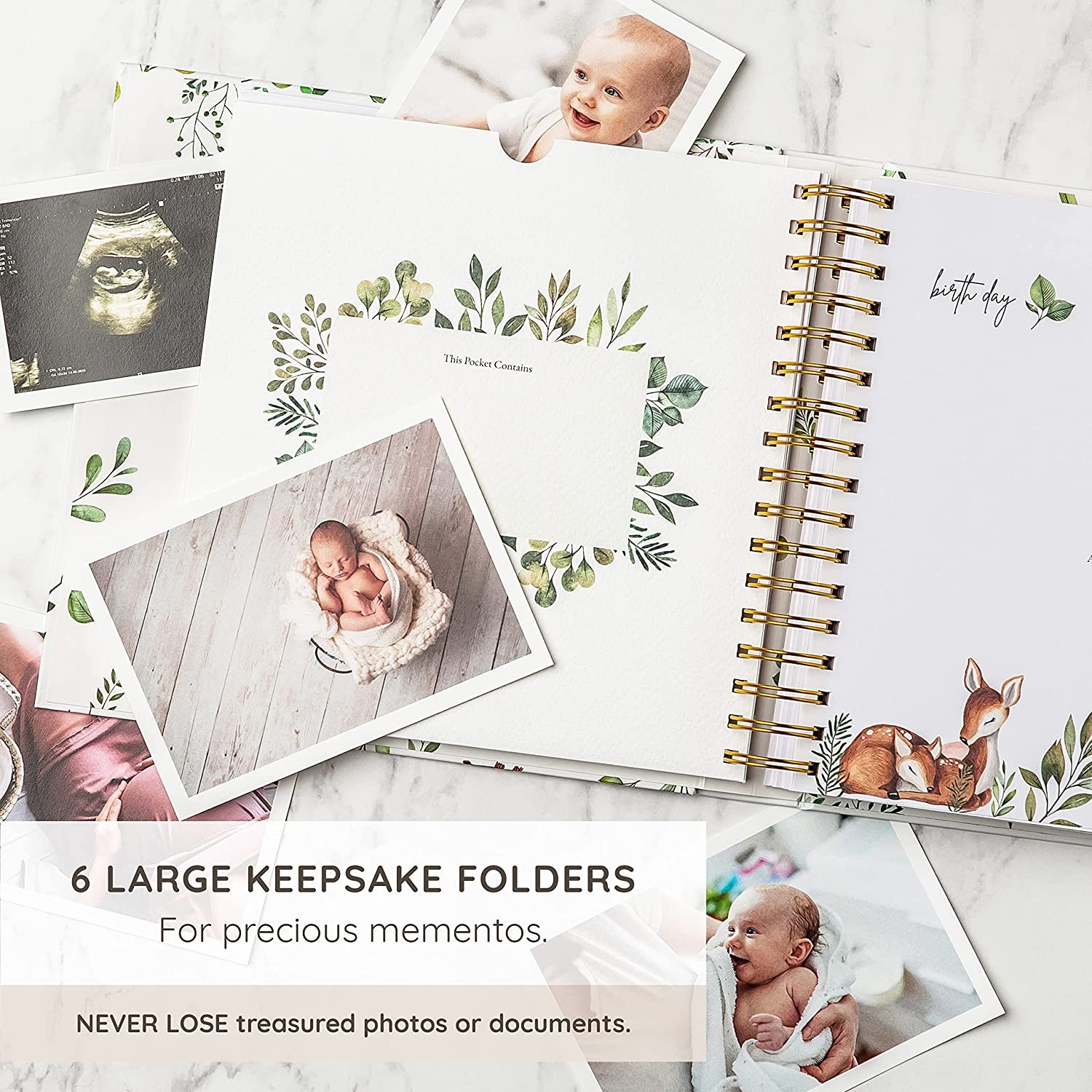 Wholesale Custom Baby Memory Book First 5 Years Journal Sticker Photo Album Hardcover Milestone Book Scrapbook for Boys Girls