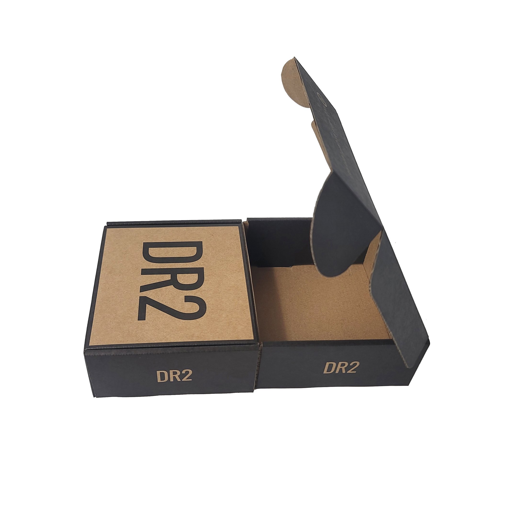 C6 Customized Black Printing Logo Eco Friendly Brown Kraft Box Packaging Corrugated Cardboard E-commerce Mailing Shipping Box
