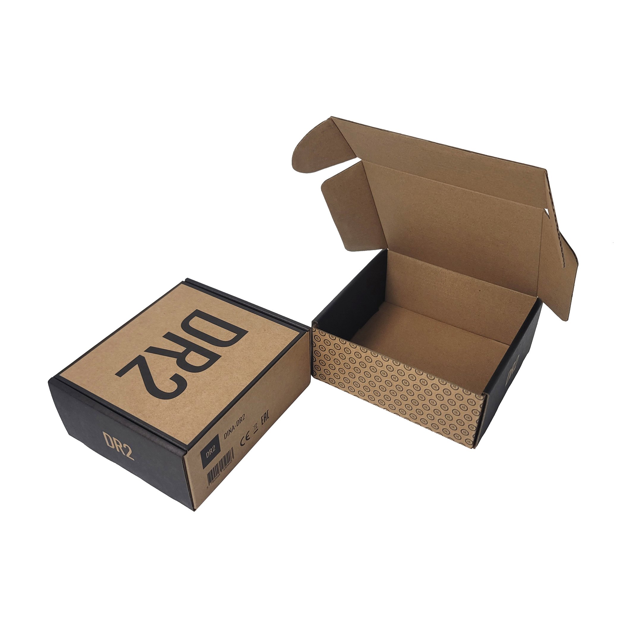 C6 Customized Black Printing Logo Eco Friendly Brown Kraft Box Packaging Corrugated Cardboard E-commerce Mailing Shipping Box