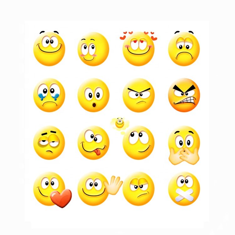 Customized Yellow Smiley Face Sticker Sheets