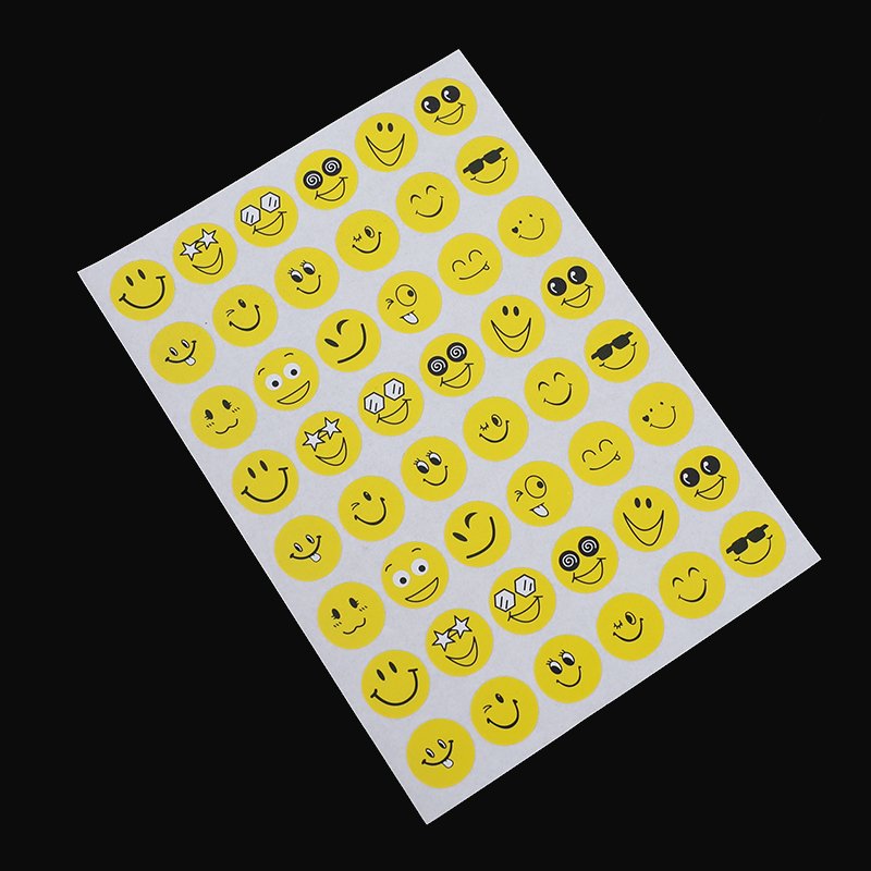 Customized Yellow Smiley Face Sticker Sheets