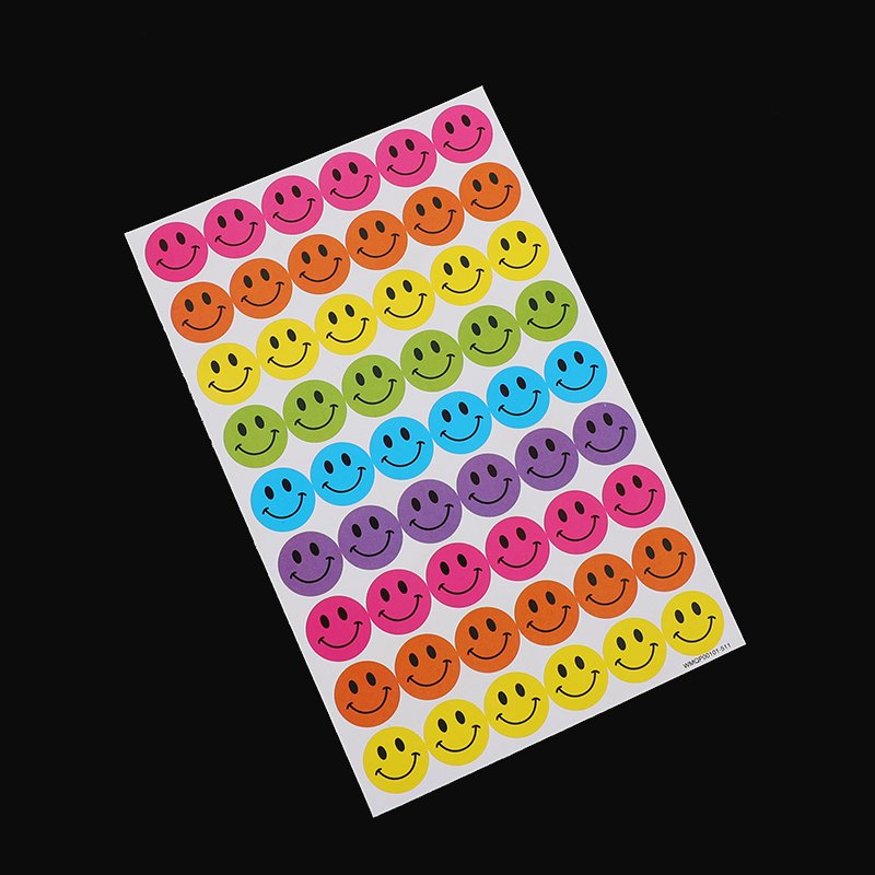 Customized Yellow Smiley Face Sticker Sheets