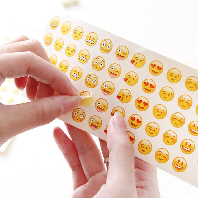 Customized Yellow Smiley Face Sticker Sheets