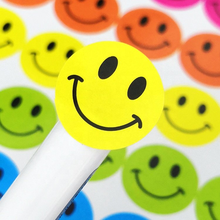 Customized Yellow Smiley Face Sticker Sheets
