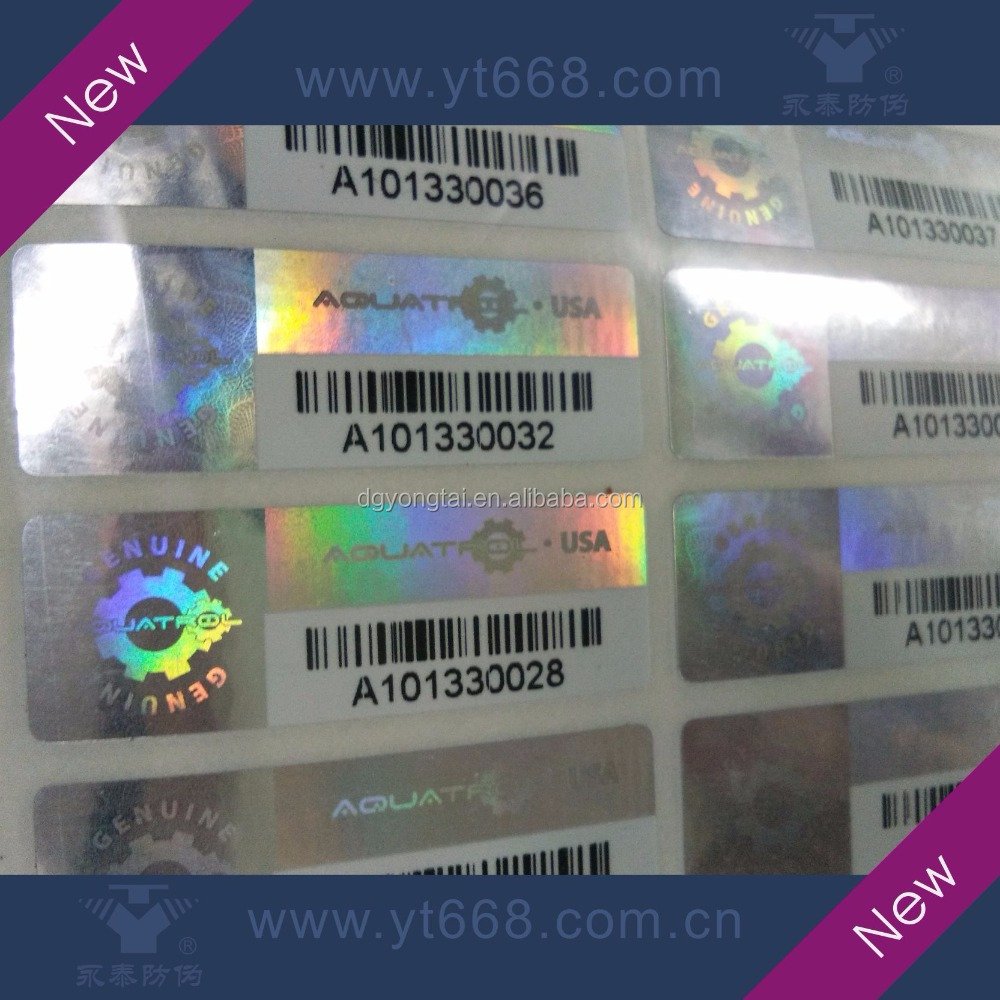 Special QR code security 3D hologram labels with printing barcode running number