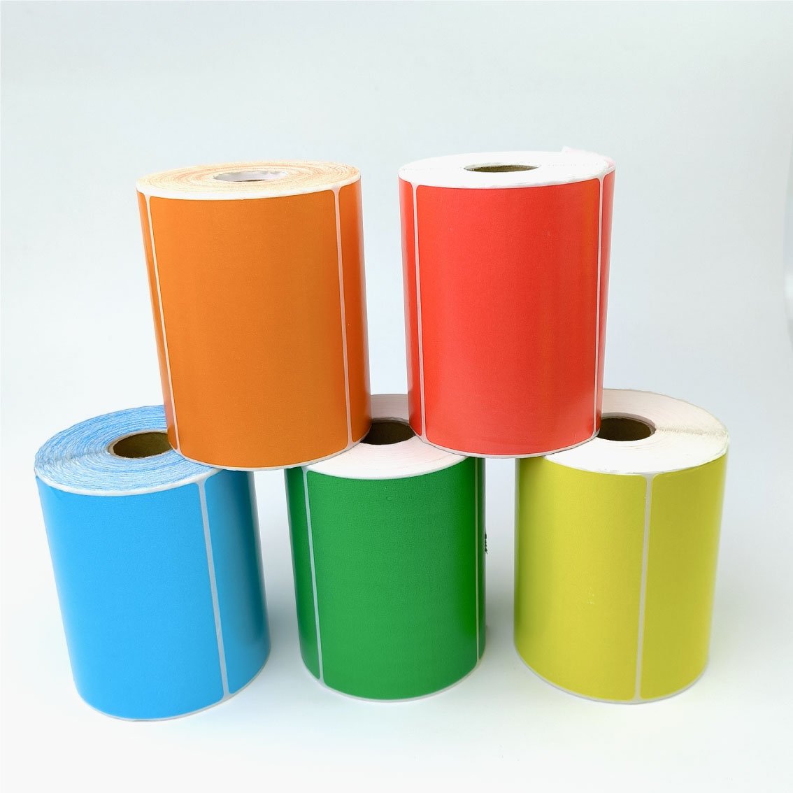 Custom direct thermal labels color stickers red pink blue green orange yellow for thermal printer