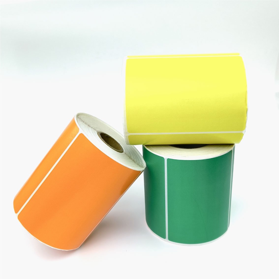 Custom direct thermal labels color stickers red pink blue green orange yellow for thermal printer