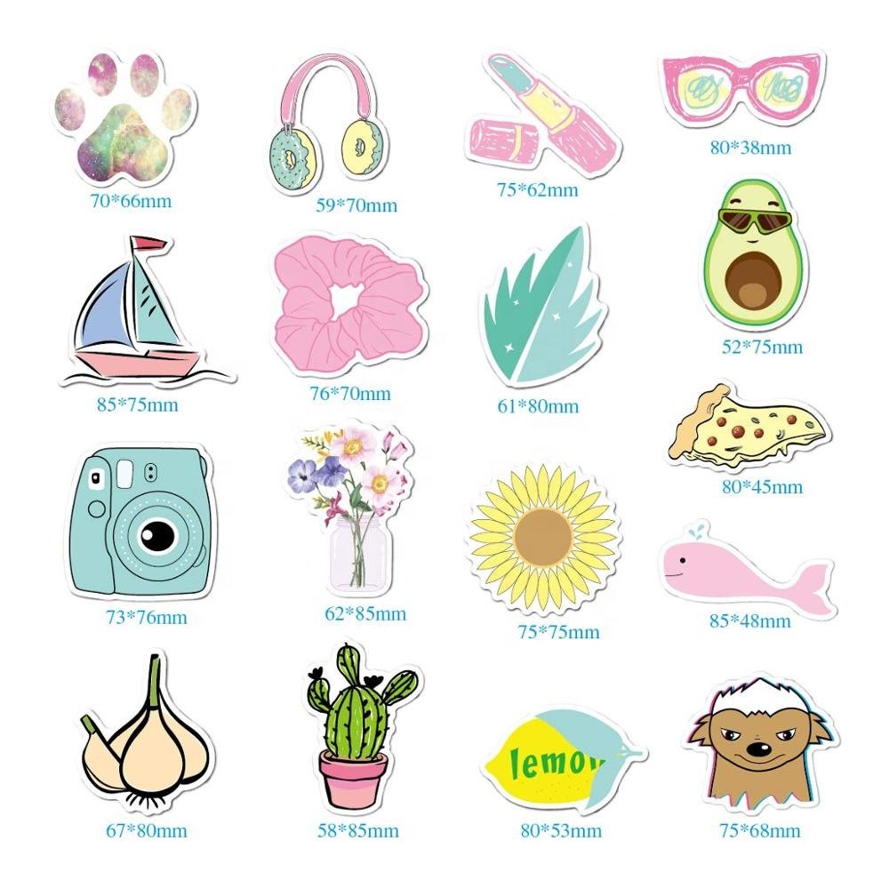 Vinyl Waterproof Cartoon Decorative Stickers For Laptop Notebooks Car Skateboards Decoration
