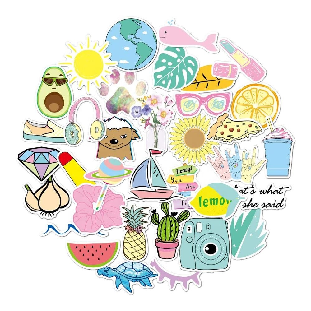 Vinyl Waterproof Cartoon Decorative Stickers For Laptop Notebooks Car Skateboards Decoration