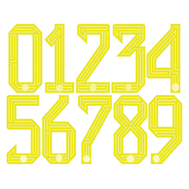 Number Jersey Stickers Designs Soccer Number Heat Transfer Vinyl for Plastic Products Customized Custom Logo Garment PET Film
