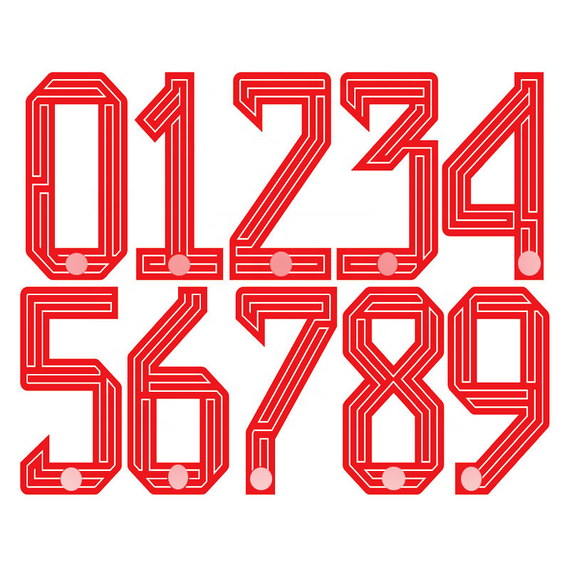 Number Jersey Stickers Designs Soccer Number Heat Transfer Vinyl for Plastic Products Customized Custom Logo Garment PET Film