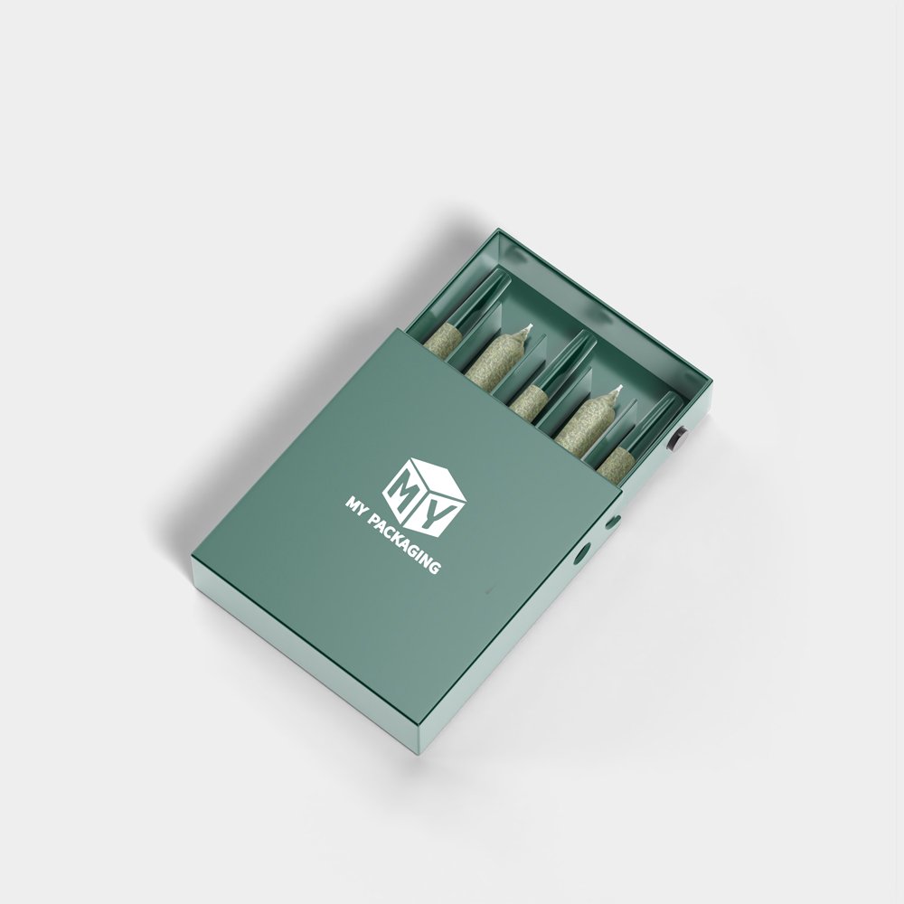 Custom Flexography Design Cigarette 5Pack Pre Box Magnetic Closure Flip Top Rigid Boxes Child Resistant box Roll Packaging