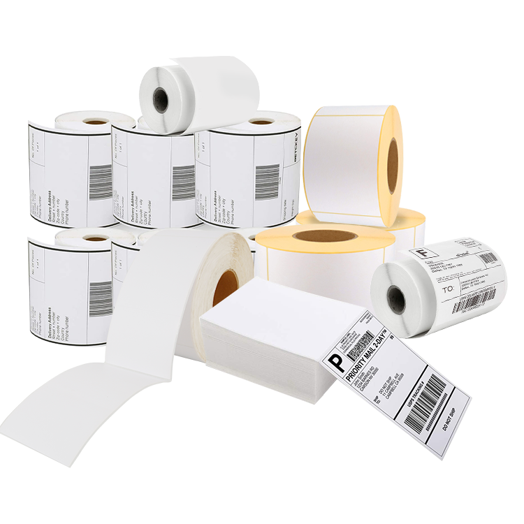 Packaging labels thermal ready to ship thermal blank stickers rolls half sheet shipping label
