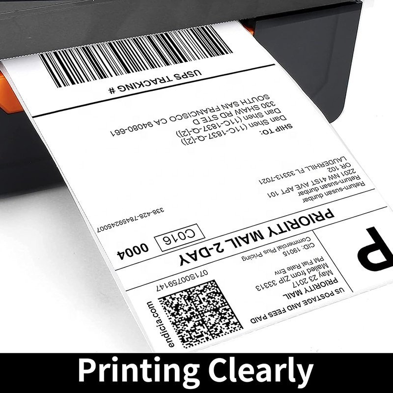 100x150 A6 Szie 1000 Fanfold Shipping Waybill Stickers Factory Wholesale 4x6 Inch Hot Melt Adhesive Thermal Mailing Labels