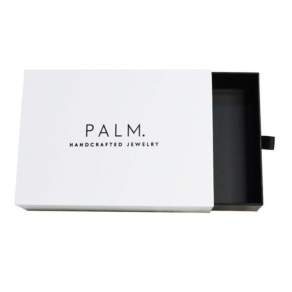Custom Print Logo White Rigid Paper Cardboard Jewelry Watch Packaging Drawer Sliding Gift Box