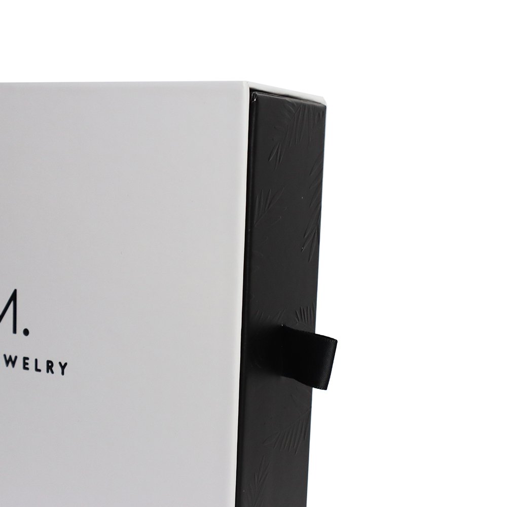 Custom Print Logo White Rigid Paper Cardboard Jewelry Watch Packaging Drawer Sliding Gift Box