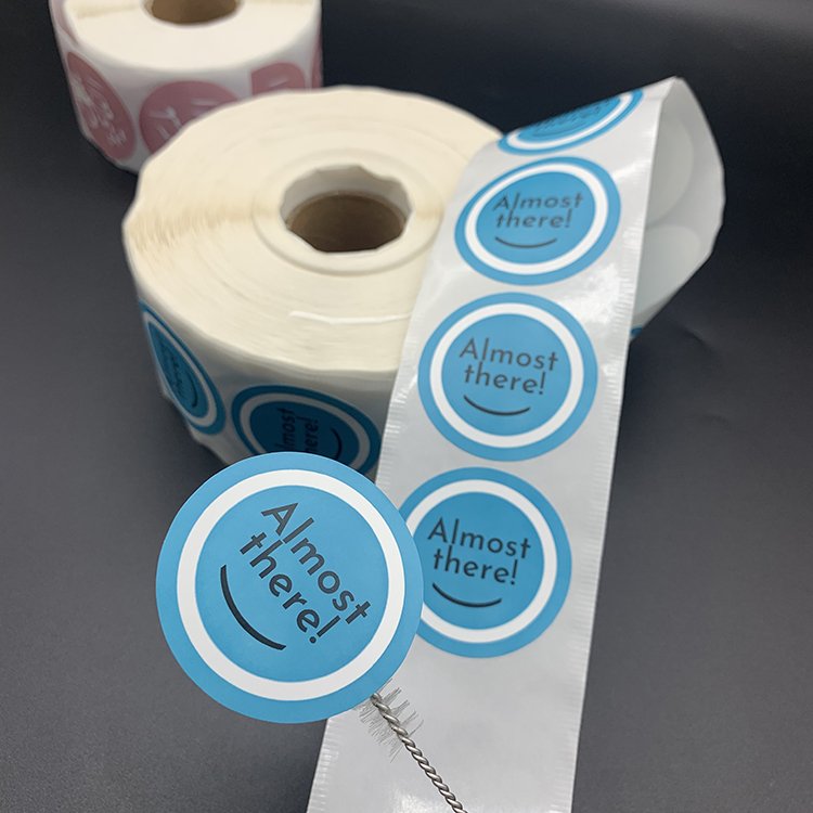 Private Design Custom Die Cut Adhesive Paper Stickers with Shiny Gold Foil Printed Brand Logo