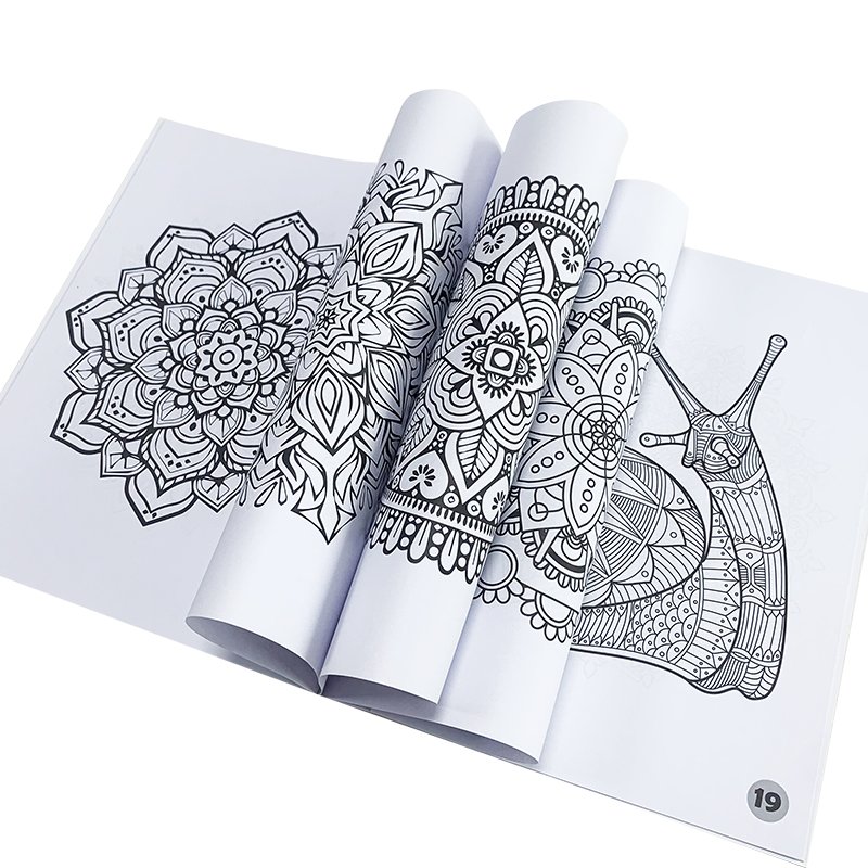 Custom Mandala Magic Printing Hard Cover Coloring Book Kids Adults Featuring Stickers Children's Brochures Made Paper Cardboard