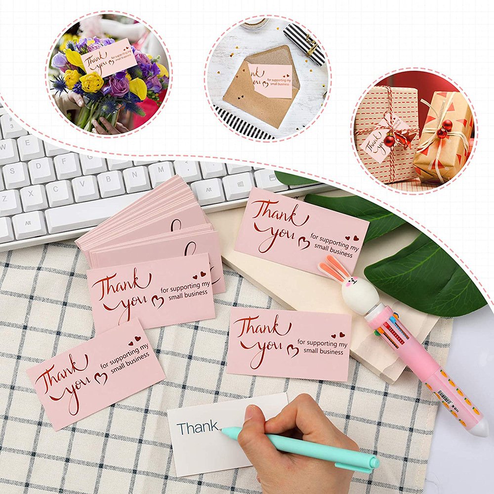 Custom Colorful Paper Thank You Card Thank You Stickers and Cards for Small Business