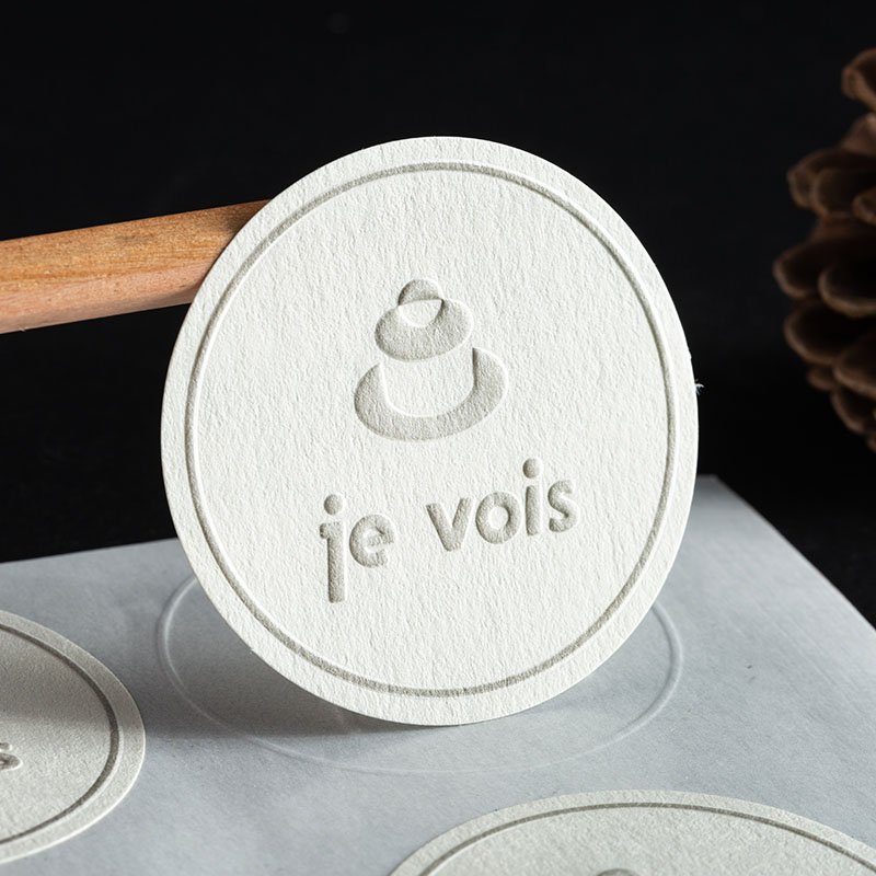 Low MOQ business logo sticker custom high-grade embossed sticker candle perfume sticker packaging label