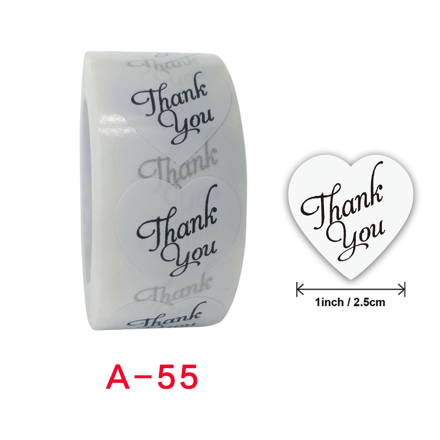 Custom label 1 inch 500pcs per roll die cut Thank you stickers