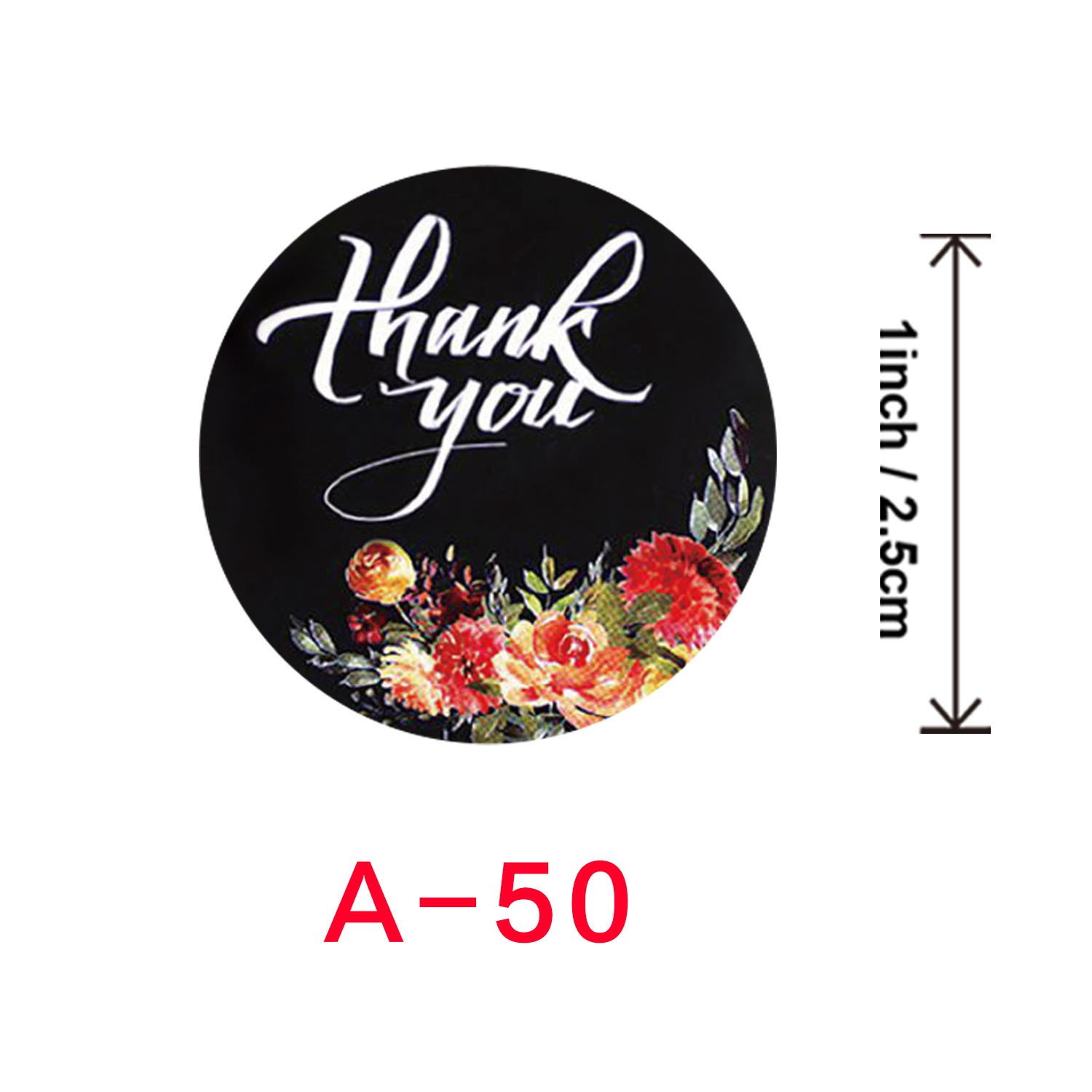 Custom label 1 inch 500pcs per roll die cut Thank you stickers