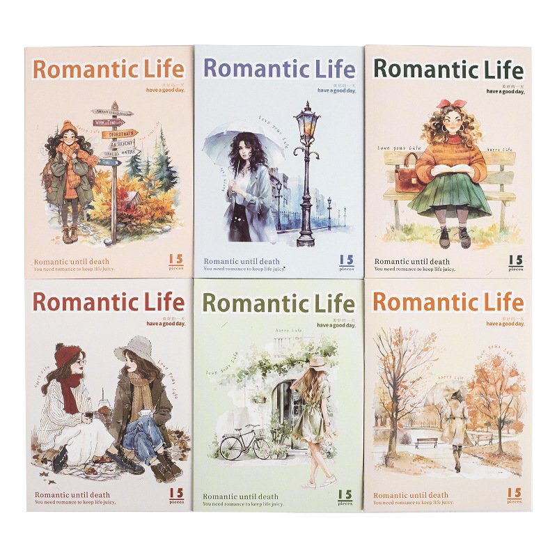 15 pieces/pack City Scene Character Sticker Pack Romantic Life Series 6 Alien Stickers