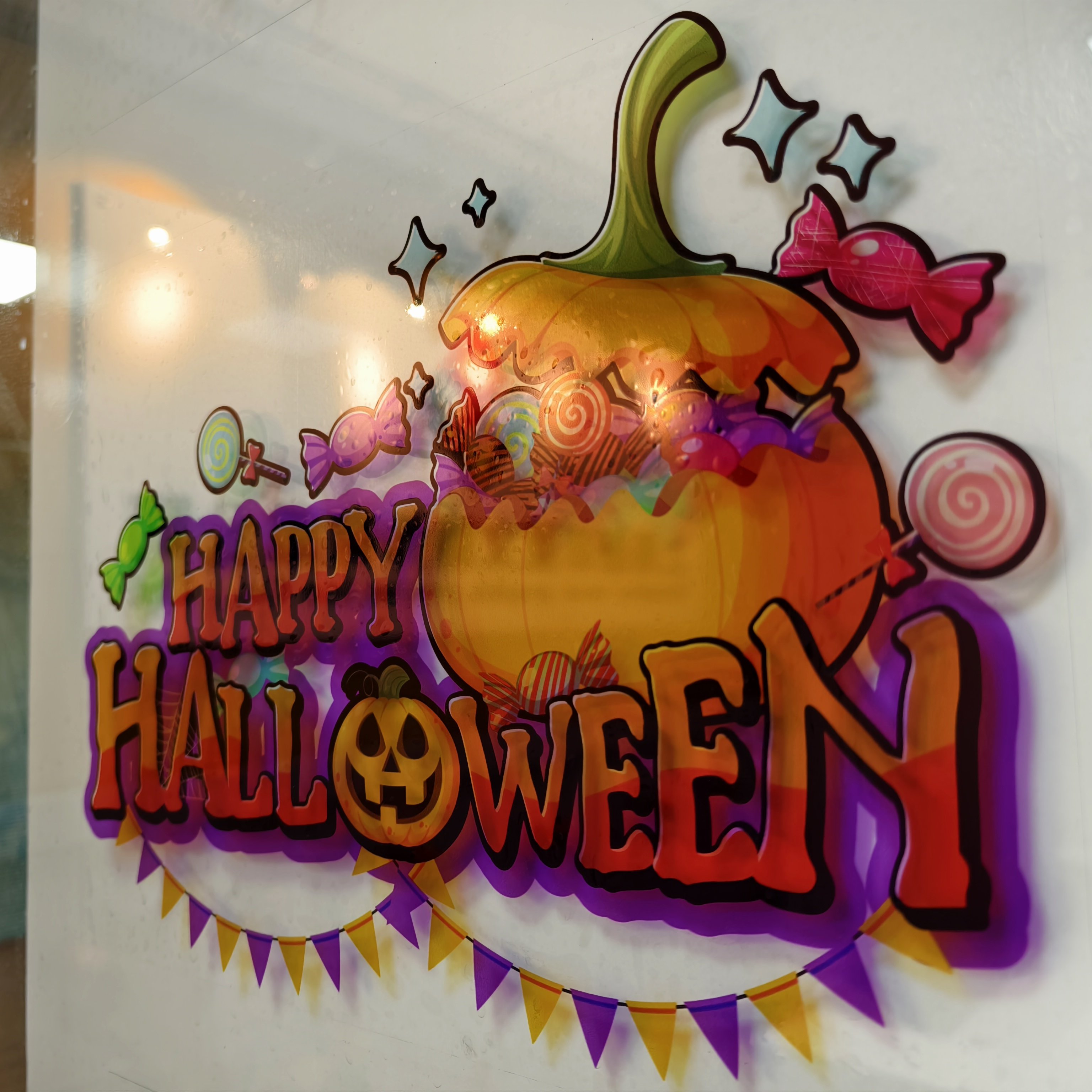 Custom Personalized Halloween Atmosphere High Transparent UV/Digital Printing Any Size PVC Vinyl Window Decal Sticker