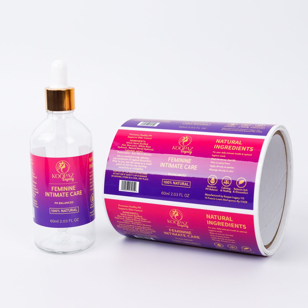 Custom Logo Printing Vinyl Adhesive Bottle Sticker Packaging Cosmetic Shampoo Perfume Waterproof Sticker Labels For Bottles