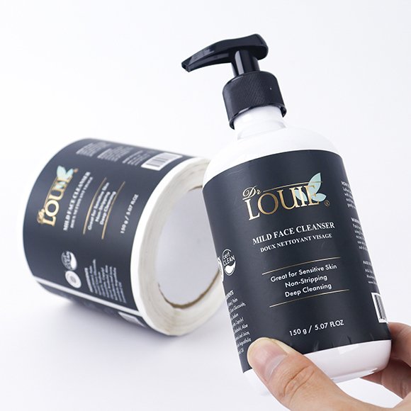 Custom Logo Printing Vinyl Adhesive Bottle Sticker Packaging Cosmetic Shampoo Perfume Waterproof Sticker Labels For Bottles