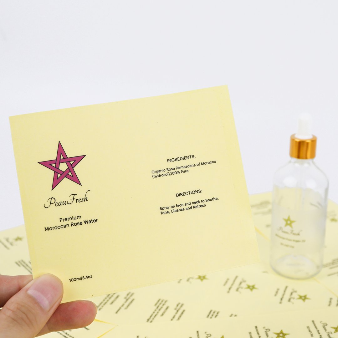 Custom Logo Printing Vinyl Adhesive Bottle Sticker Packaging Cosmetic Shampoo Perfume Waterproof Sticker Labels For Bottles