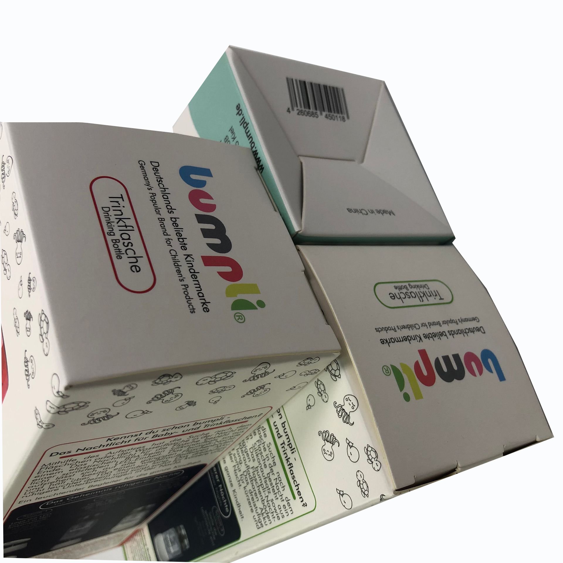 Factory custom white cardboard reverse tuck folding cup bottle glass box paper packaging boxes packaging