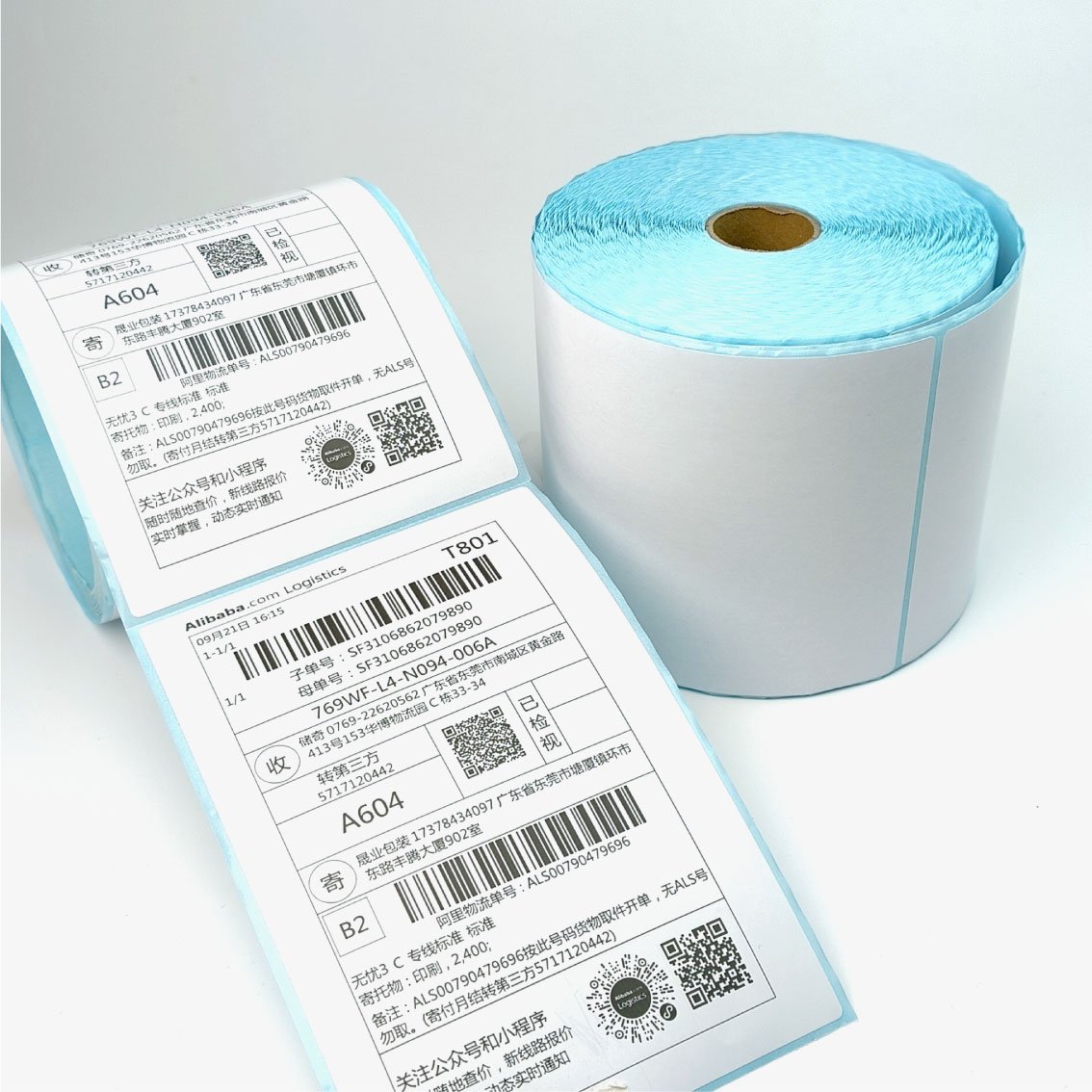 Custom 4x6 inches blank thermal shipping sticker adhesive waterproof 100x150mm 100x50mm 100x80mm thermal label sticker