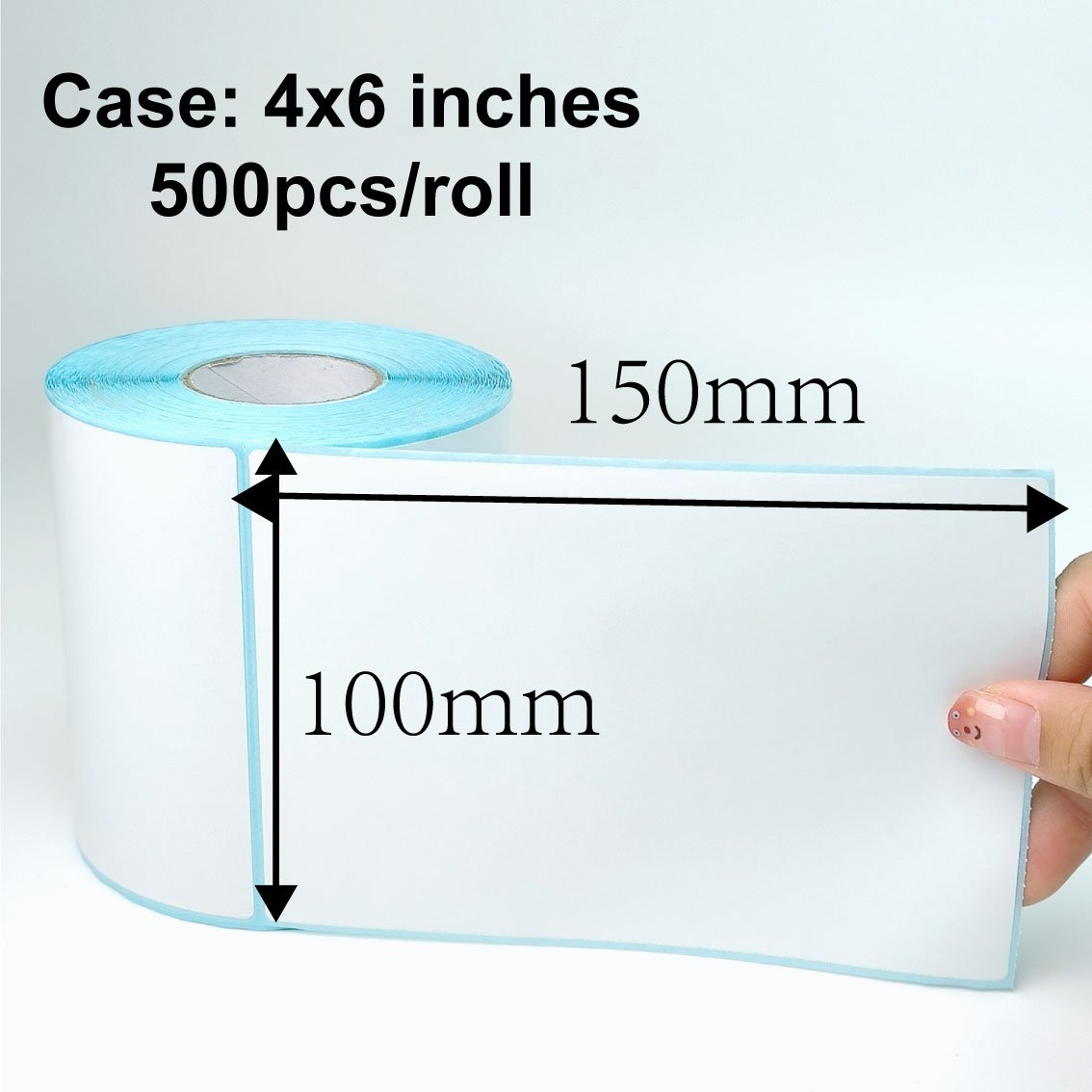 Custom 4x6 inches blank thermal shipping sticker adhesive waterproof 100x150mm 100x50mm 100x80mm thermal label sticker