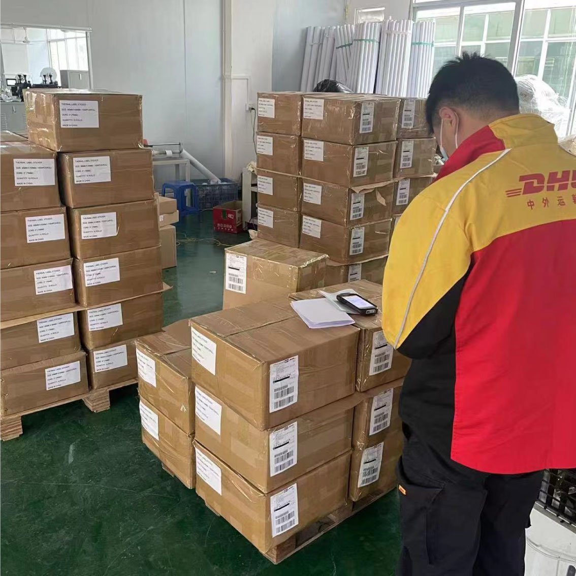Custom 4x6 inches blank thermal shipping sticker adhesive waterproof 100x150mm 100x50mm 100x80mm thermal label sticker