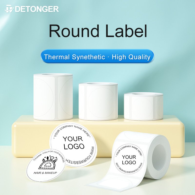 Detonger Thermal self-adhesive blank white label barcode qr code pricetag waterproof oilproof tear resistant sticker labels