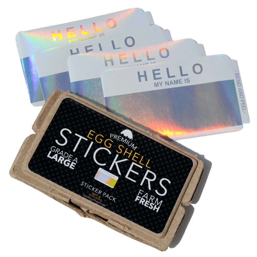 Custom Egg Shell Blank Holographic Eggshell Paper Stickers