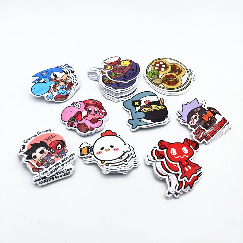 Adhesive Waterproof Logo Printing Custom Design Vinyl Stickers Bulk Die Cut Stickers Pack