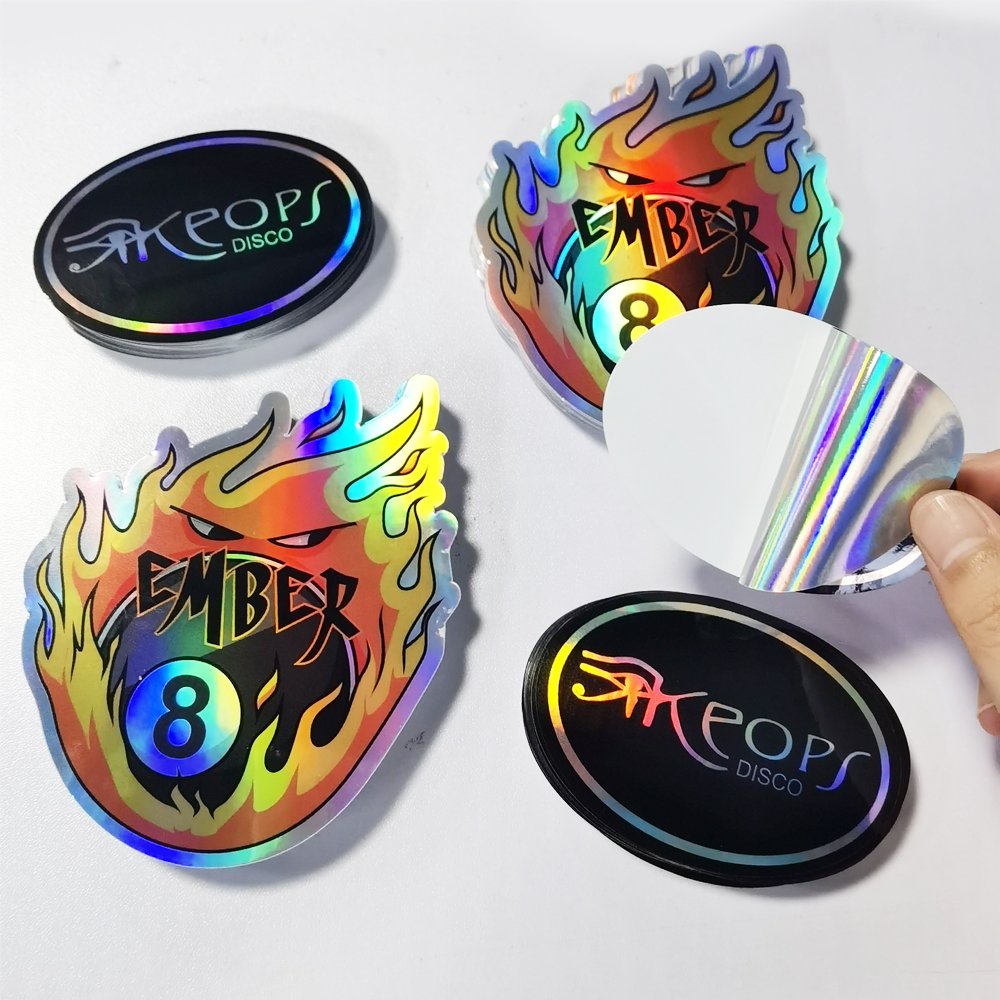 Custom Die Cut Holo Phone Back Demon Slayer Scrapbook Marvel Bad Bunny Thank You Label Sticker For Small Business