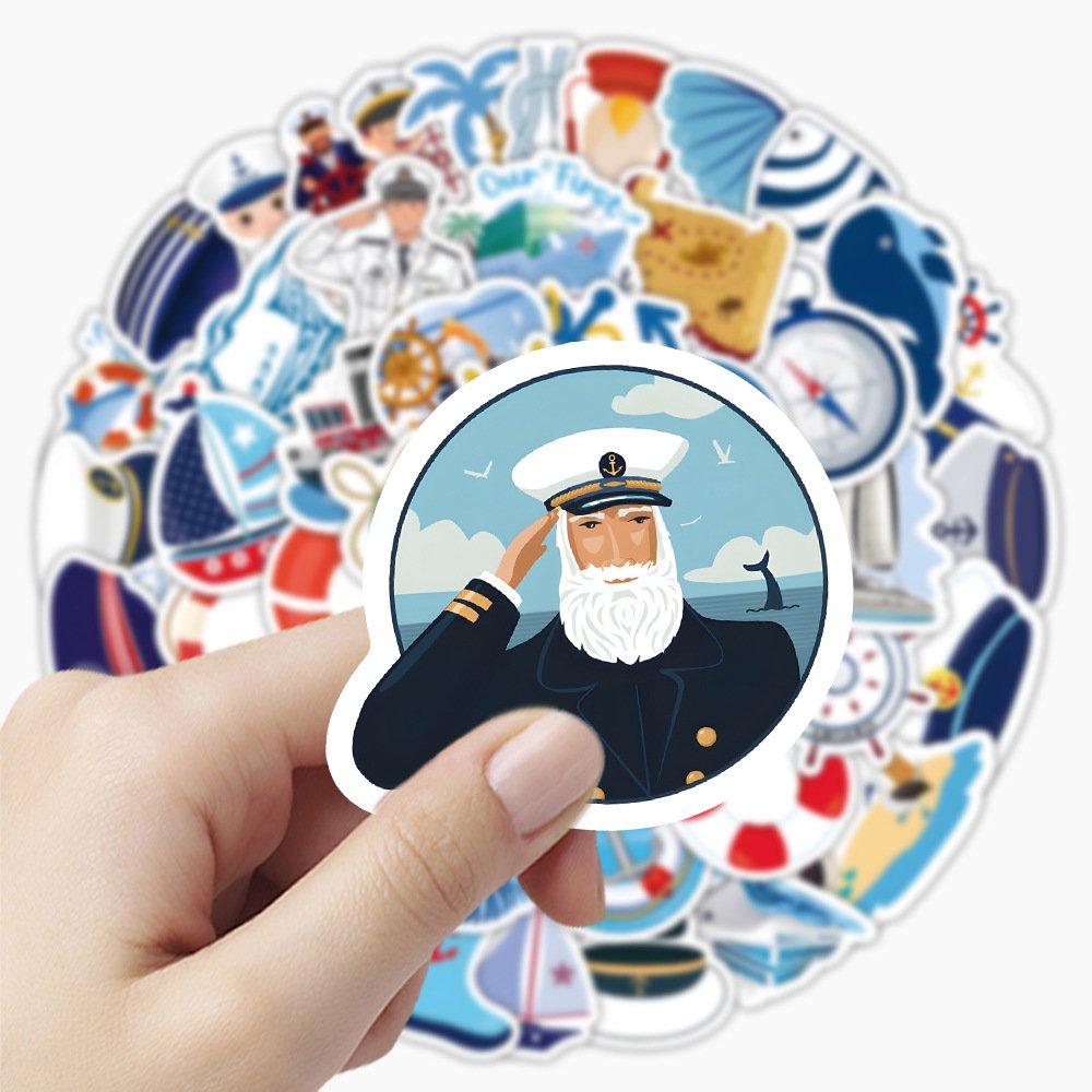 100PCS World sailing naval adventure yacht sailboat compass nautical sticker