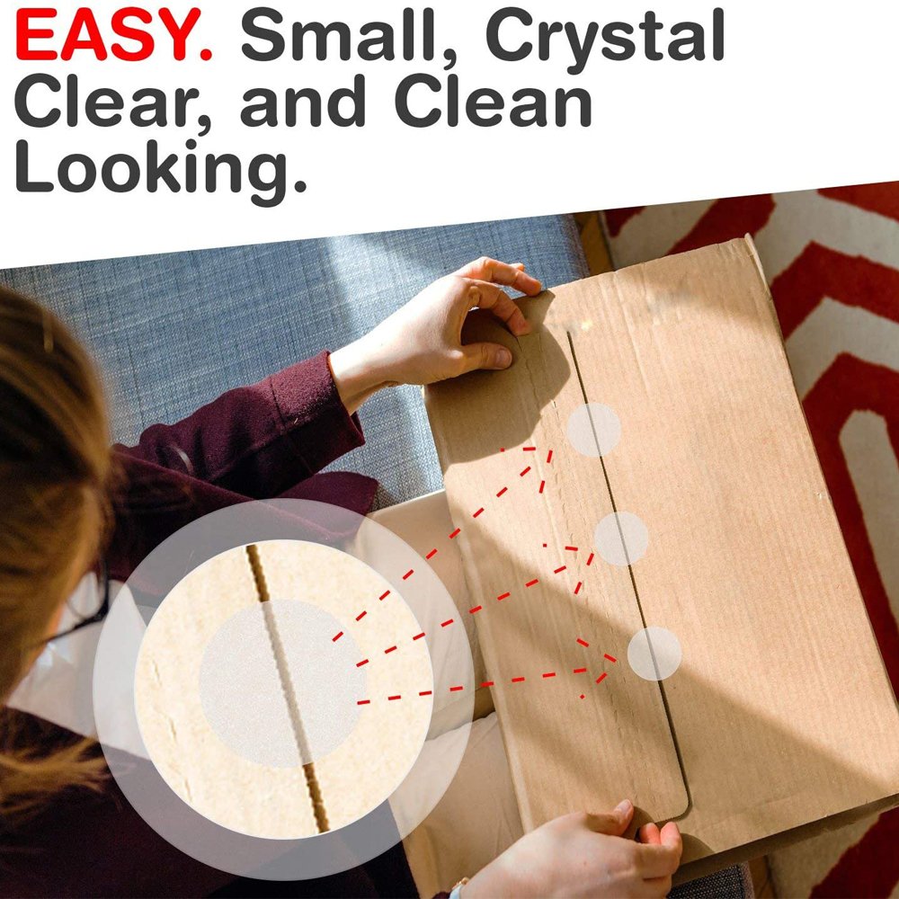 Vinyl PVC Transparent Blank Glossy Circle Dots Envelope Mailing Round Clear Wafer Seal Sticker For Paper Box, Bag, Gift Package