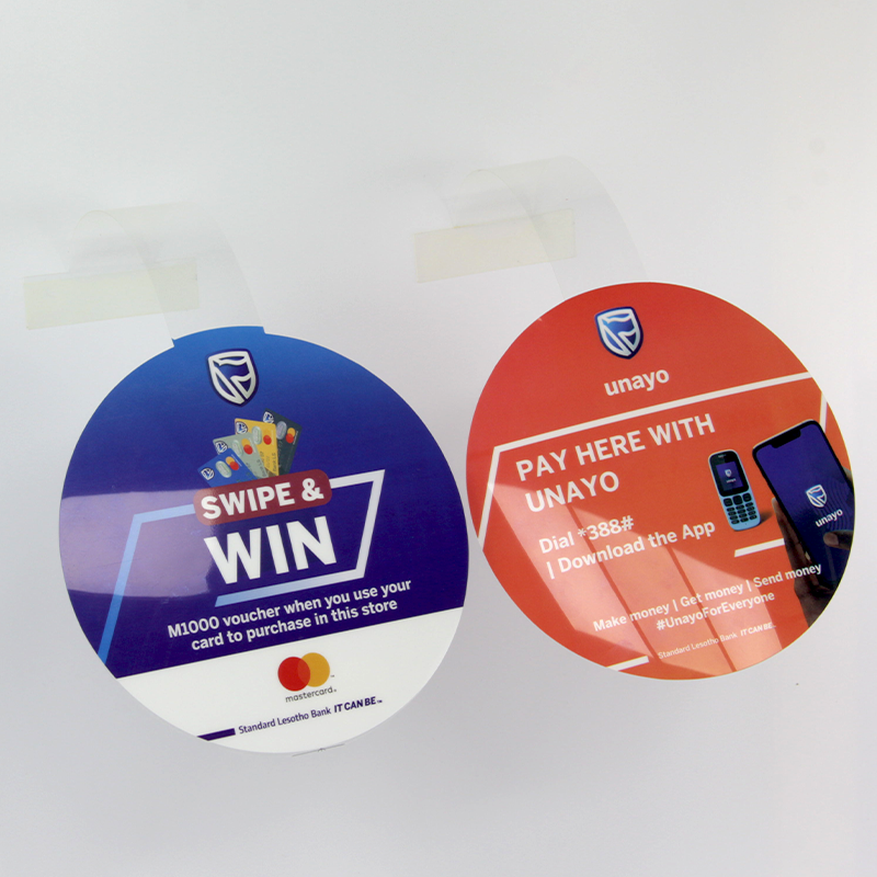 Custom High Quality pop wobbler Shelf Wobbler High Quality Shelf Display Wobbler Sticker With Plastic Swing