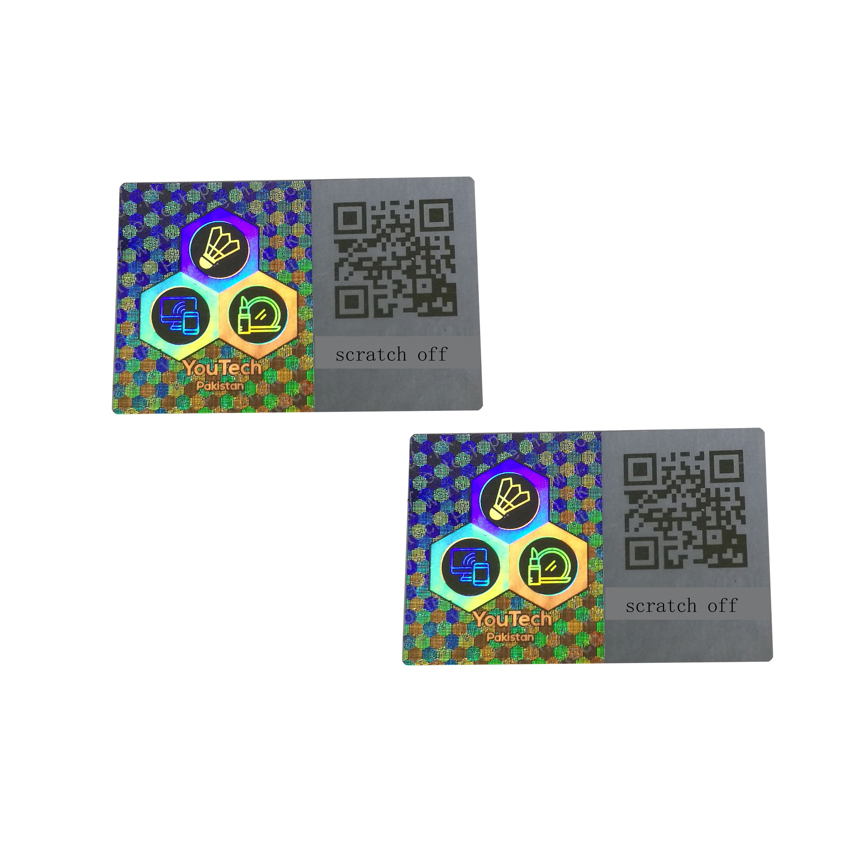 China Product security scannable barcode hologram sticker barcode with