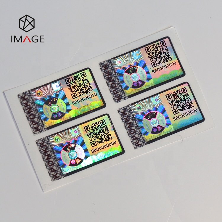 2D 3D UV Print Serial Number Tamper Proof Hologram Stickers